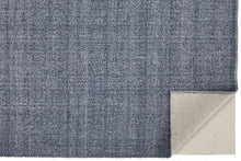 Gray Ivory And Blue Hand Woven Area Rug - 5' x 8'