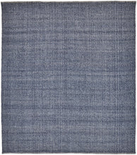 Gray Ivory And Blue Hand Woven Area Rug - 5' x 8'