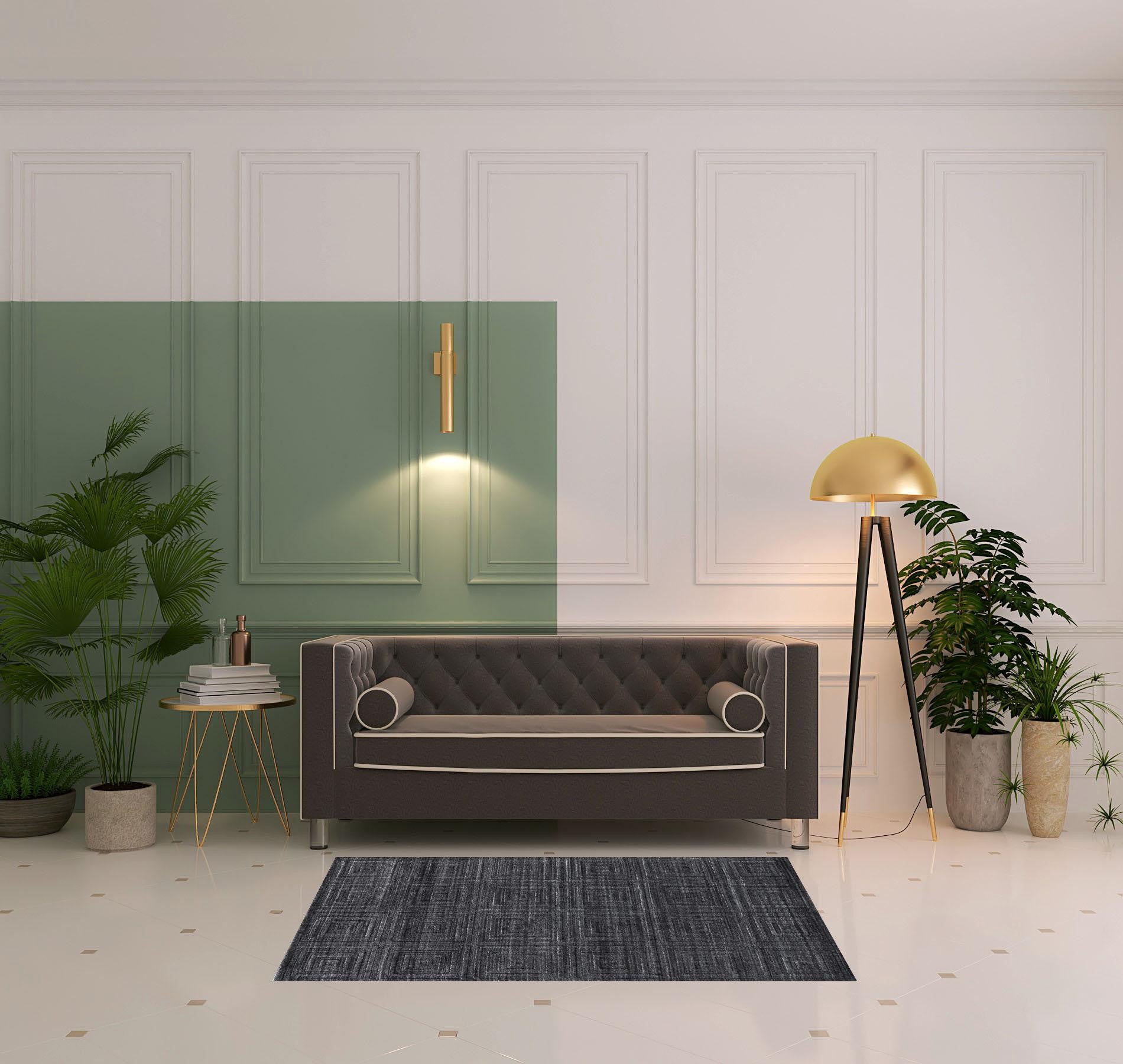 4' X 6' Gray And Silver Striped Hand Woven Area Rug