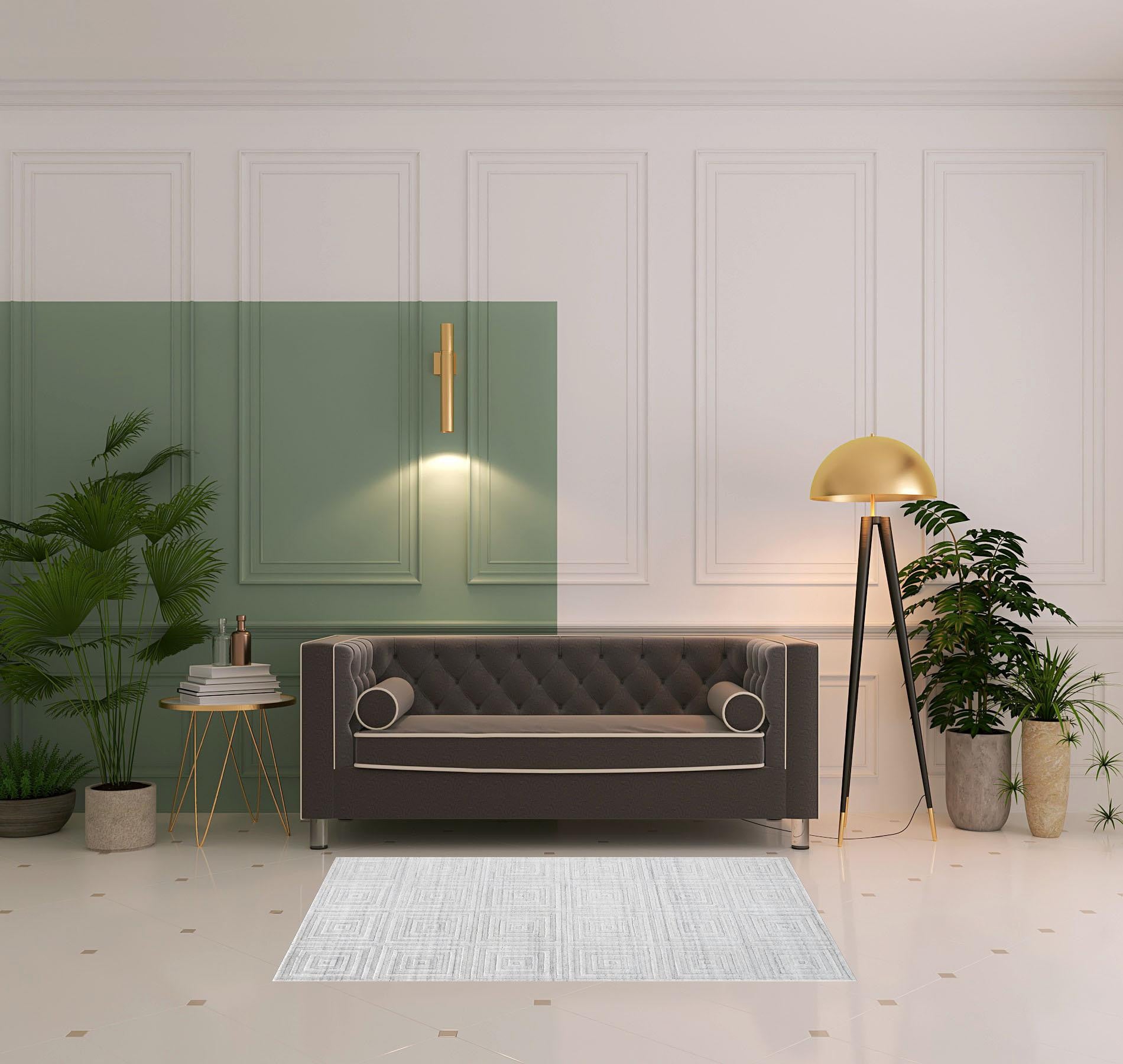 4' X 6' Gray And Silver Striped Hand Woven Area Rug