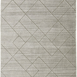 4' X 6' Ivory And Silver Striped Hand Woven Area Rug