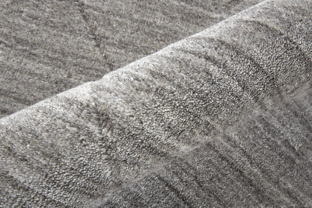 4' X 6' Ivory And Silver Striped Hand Woven Area Rug