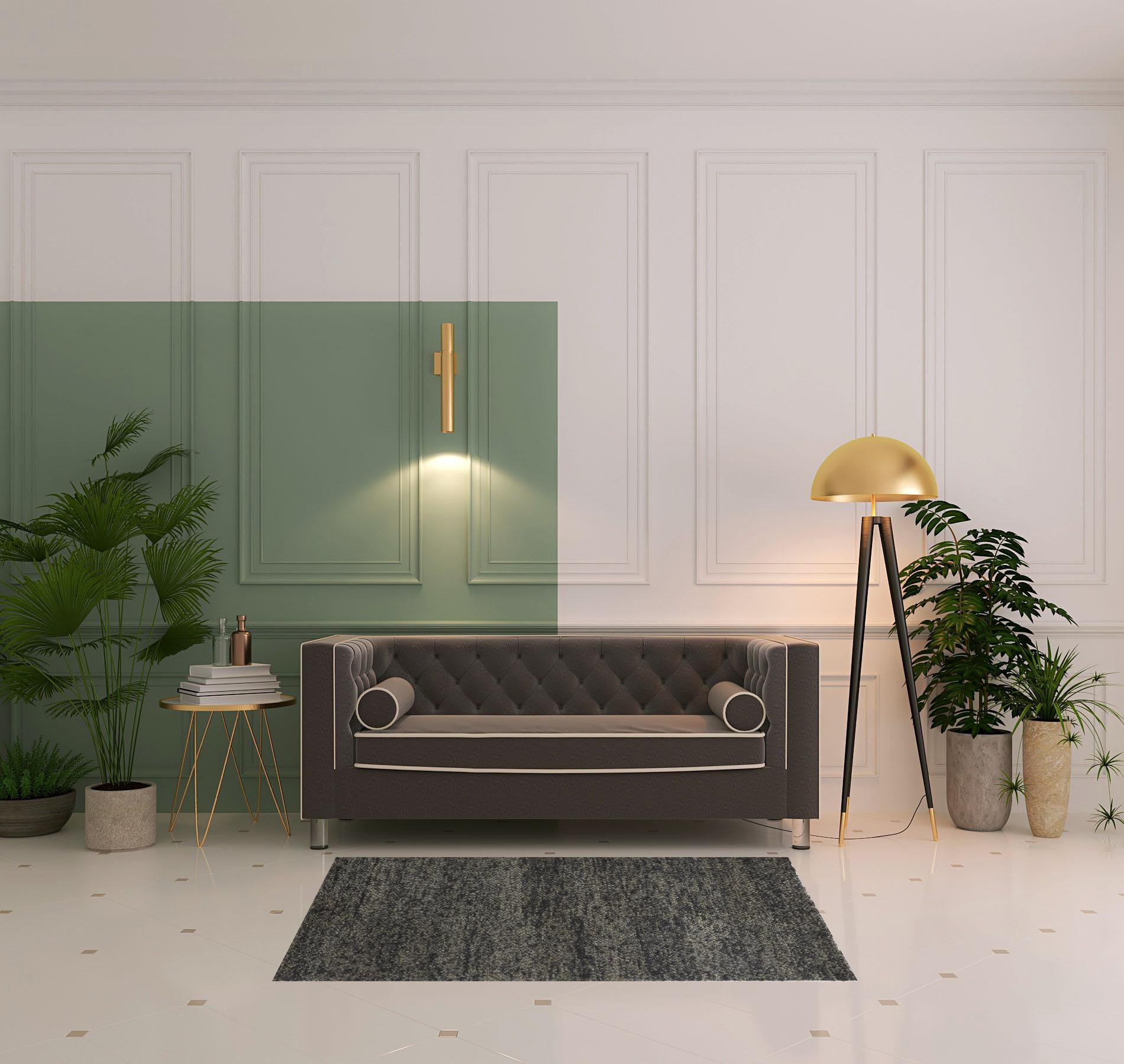 10' X 13' Gray Taupe And Black Wool Hand Woven Stain Resistant Area Rug