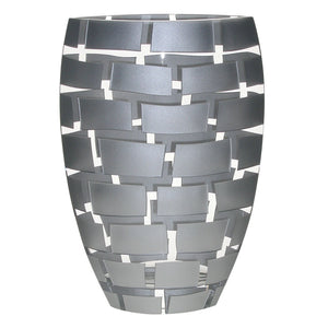 Mouth Blown Decorative Wall Design Silver Vase 12 Inch