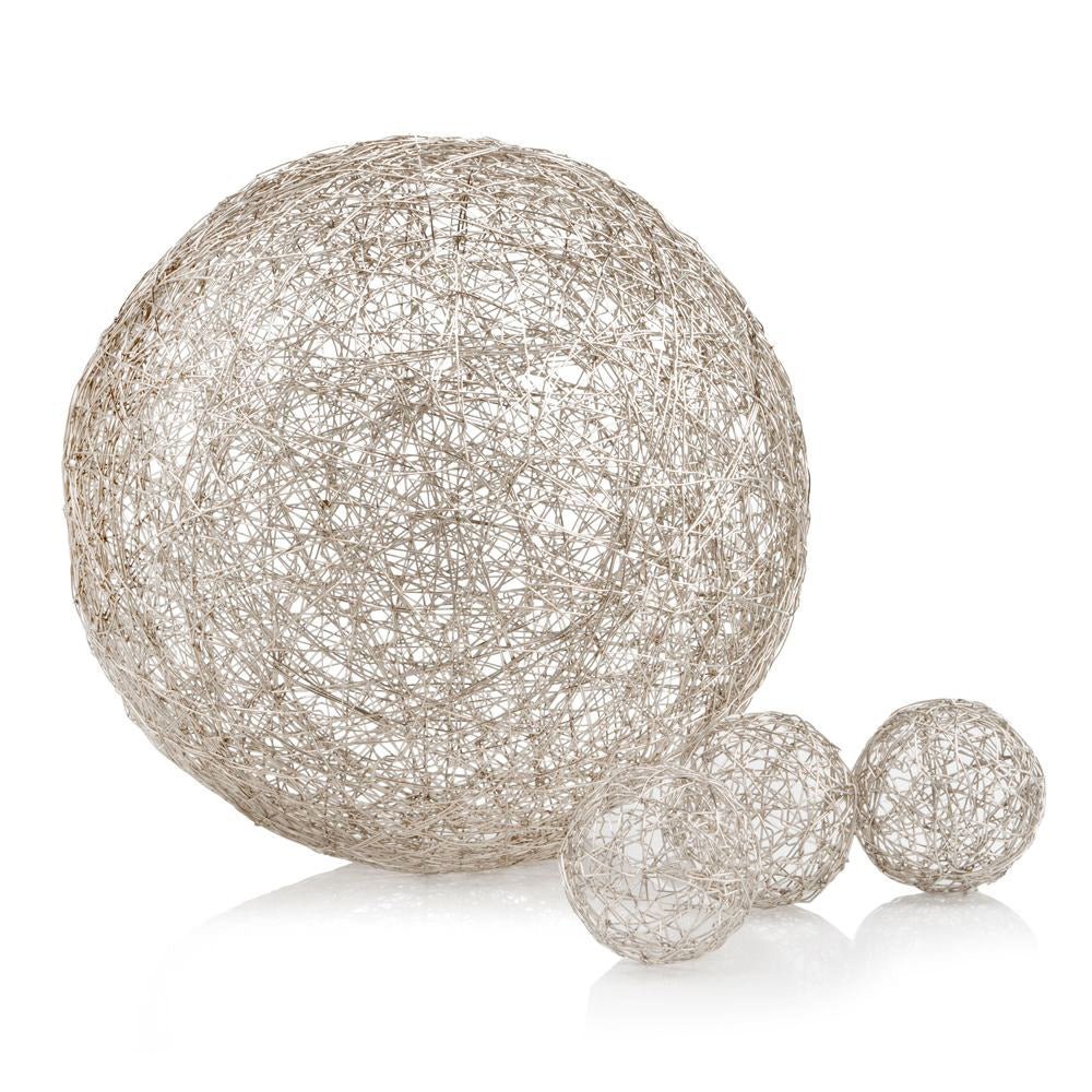 Silver Iron Extra Large Wire Sphere 12" X 12" X 12"