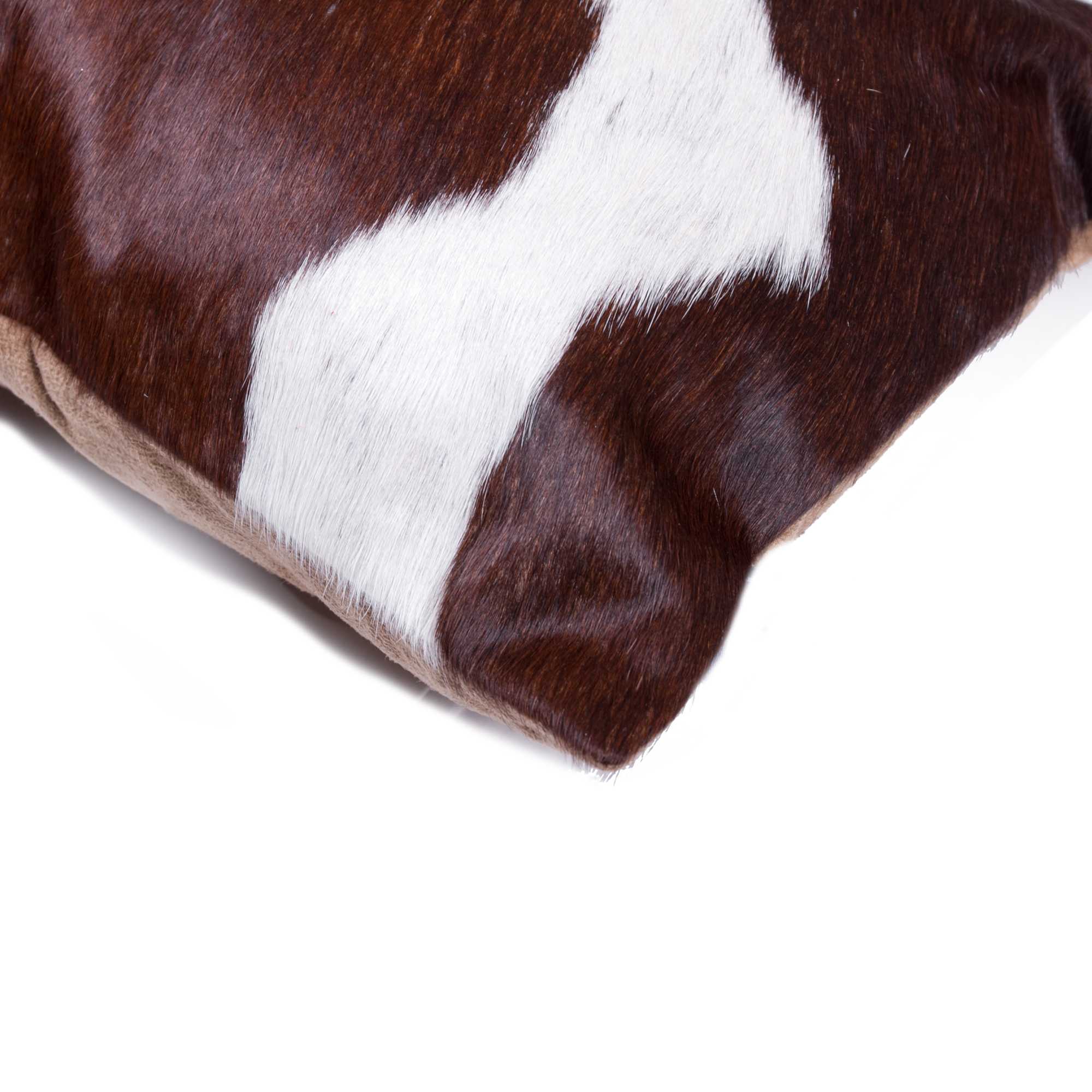 Chocolate And White Torino Kobe Cowhide Pillow 12" x 20" x 5"
