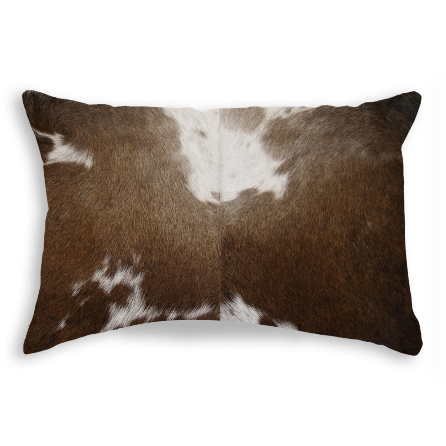 Chocolate And White Torino Kobe Cowhide Pillow 12" x 20" x 5"