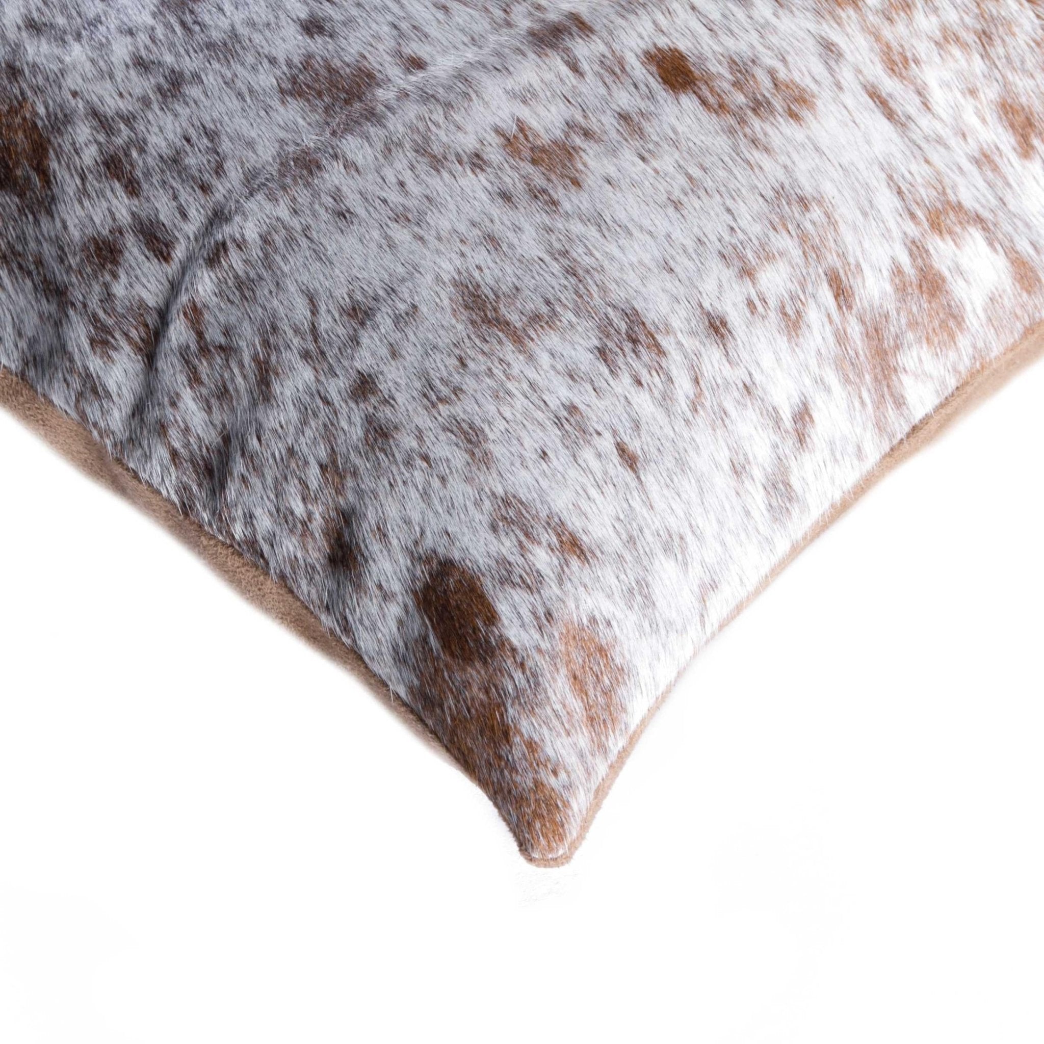 Salt And Pepper White And Brown Cowhide Pillow 2 Pack 12" x 20" x 5"