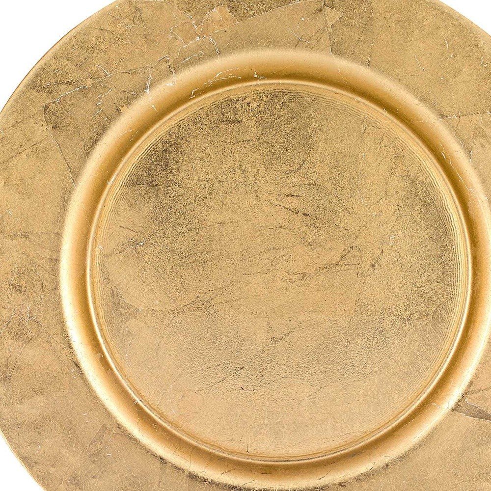 13" Hand Crafted Glass Charger with Gold Rim Finish