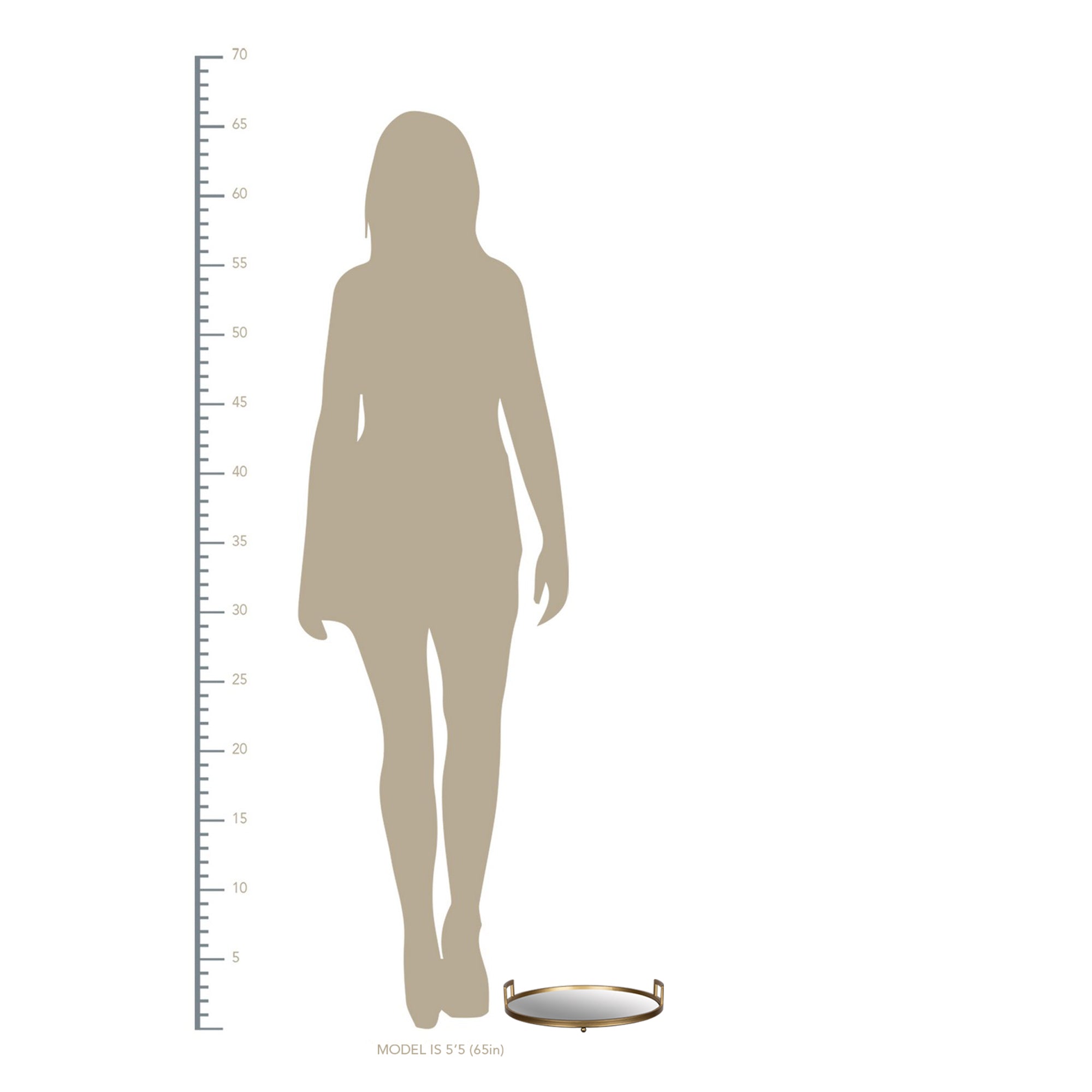 Gold Round Mirrored Decorative Tray 14"