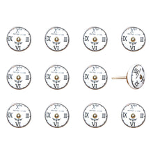 White Black and Gold Knobs 12 Pack 1.5