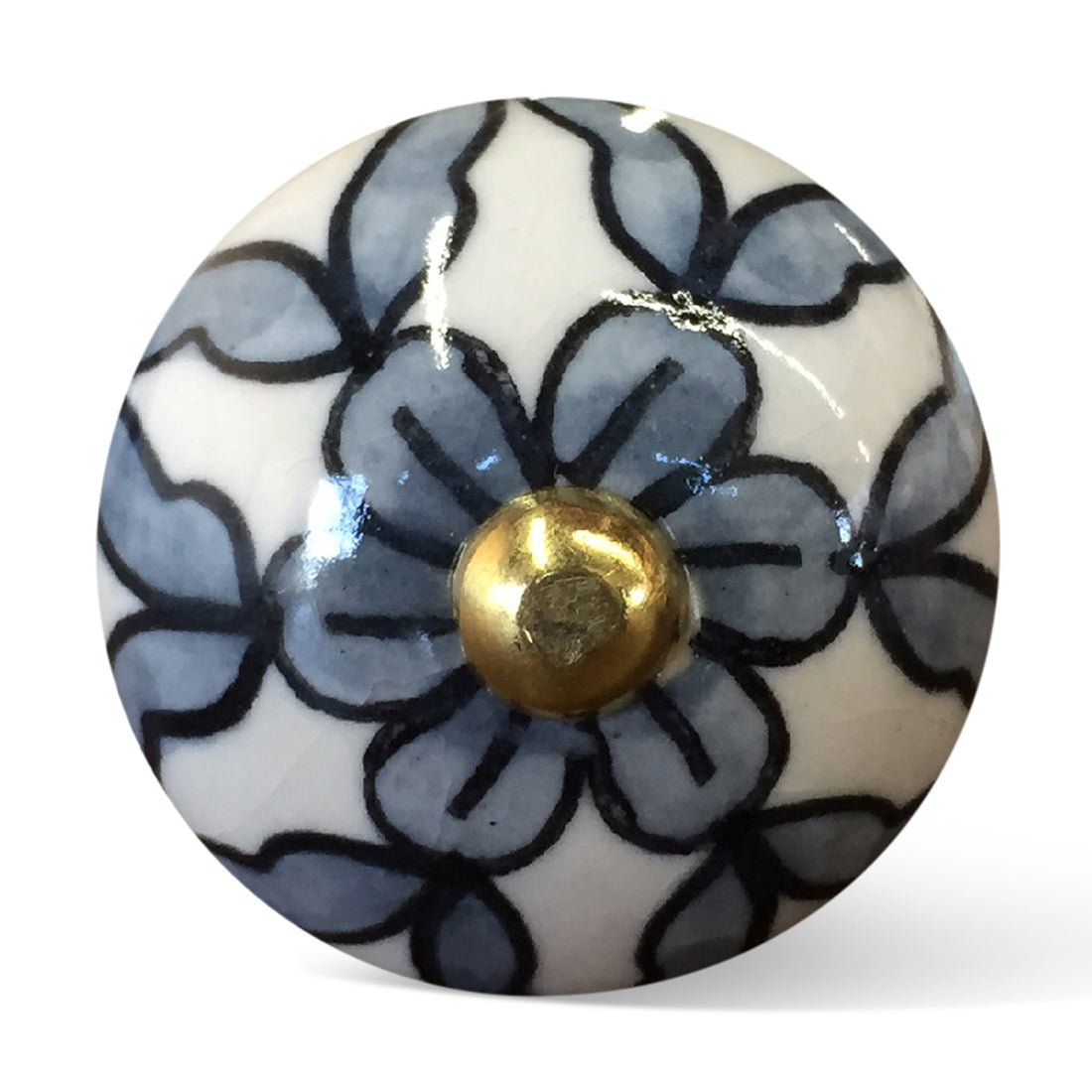 White Blue and Black Knobs 12 Pack 1.5" x 1.5" x 1.5"