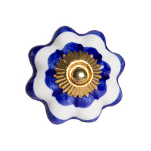 White Blue and Gold Knobs 12 Pack 1.5