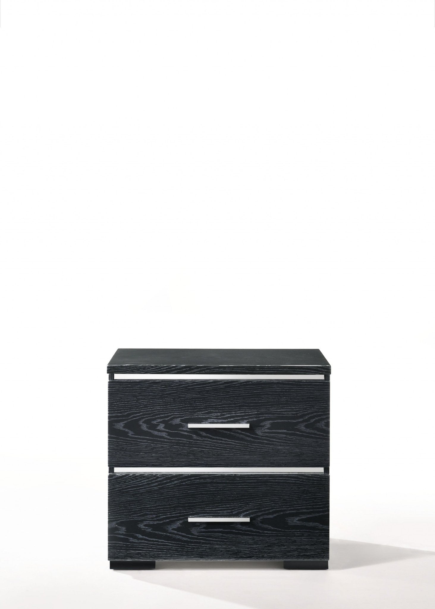 Black Wood Veneer Nightstand - 15" x 22" x 23"