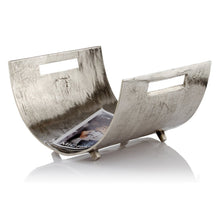 Raw Silver Magazine Basket 16.5