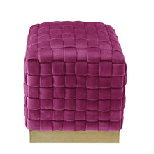 Fuchsia Woven Velvet And Gold Ottoman 17