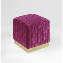 Fuchsia Woven Velvet And Gold Ottoman 17