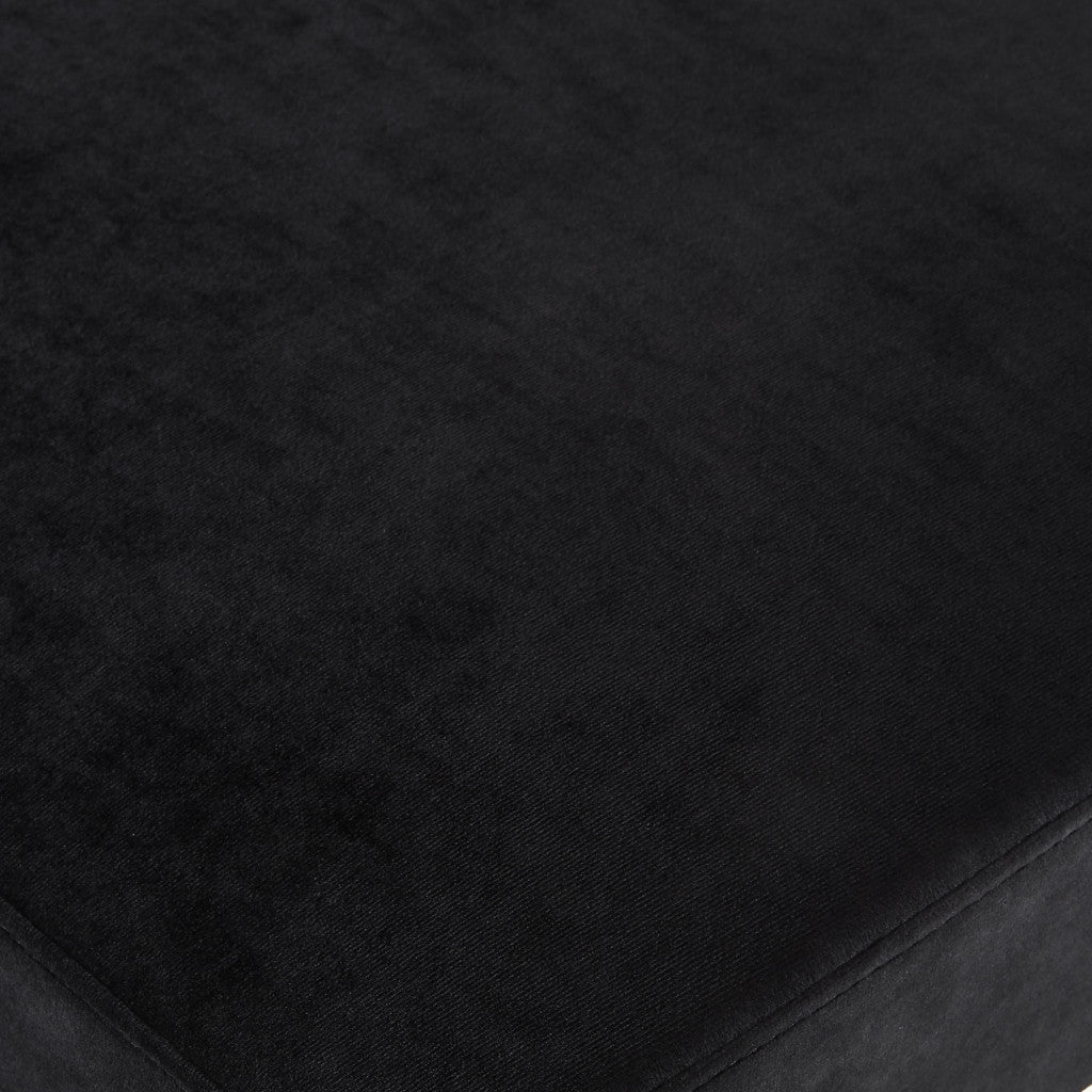 18" Black Velvet With Gold Ottoman