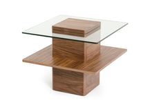 Walnut and Glass End Table 19