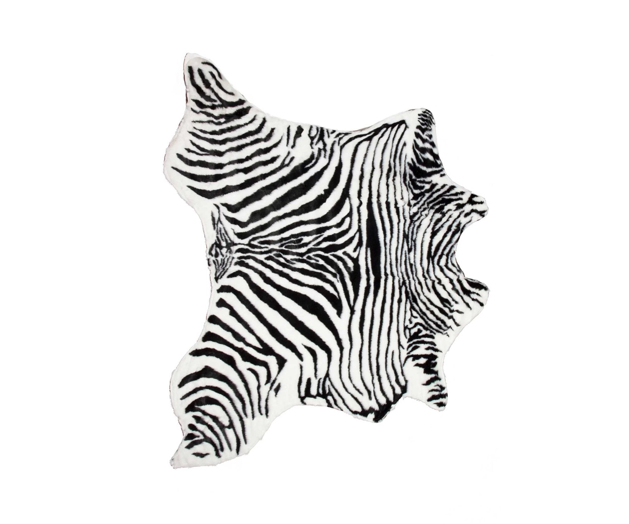 Faux Zebra Hide Black And White Area Rug - 2' x 3'
