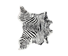 Faux Zebra Hide Black And White Area Rug - 2' x 3'