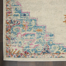 Gray Distressed Medallion Runner Rug 2’ x 6’