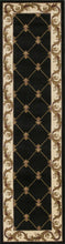 Black Fleur de Lis Runner Rug - 2' x 8'