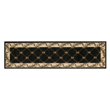 Black Fleur de Lis Runner Rug - 2' x 8'