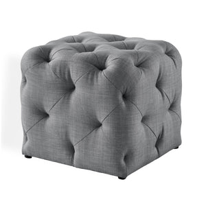 20" Light Gray Linen Cube Ottoman