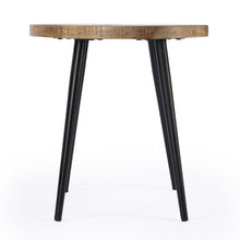 Brown Solid Wood and Black Round End Table 24