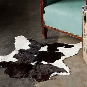 Black And White Calfskin Area Rug - 24" x 36"