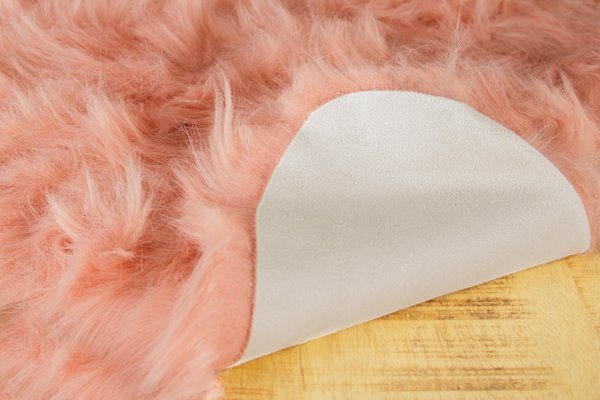 Dusty Rose Faux Sheepskin Area Rug - 24" x 36" x 1.5"