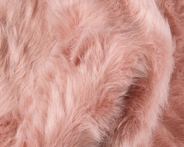 Dusty Rose Faux Sheepskin Area Rug - 24" x 36" x 1.5"