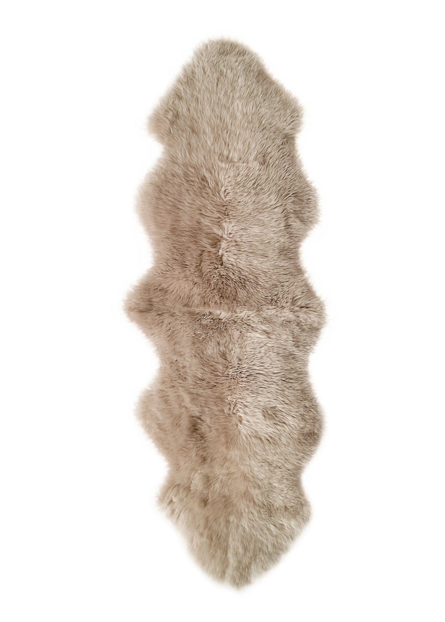 Taupe Double Sheepskin Area Rug - 24" x 72" x 2"