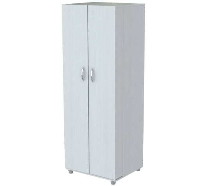 White Finish Wood Storage Cabinet With Two Doors