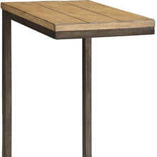 Black And Oak Solid Wood Rectangular End Table 25