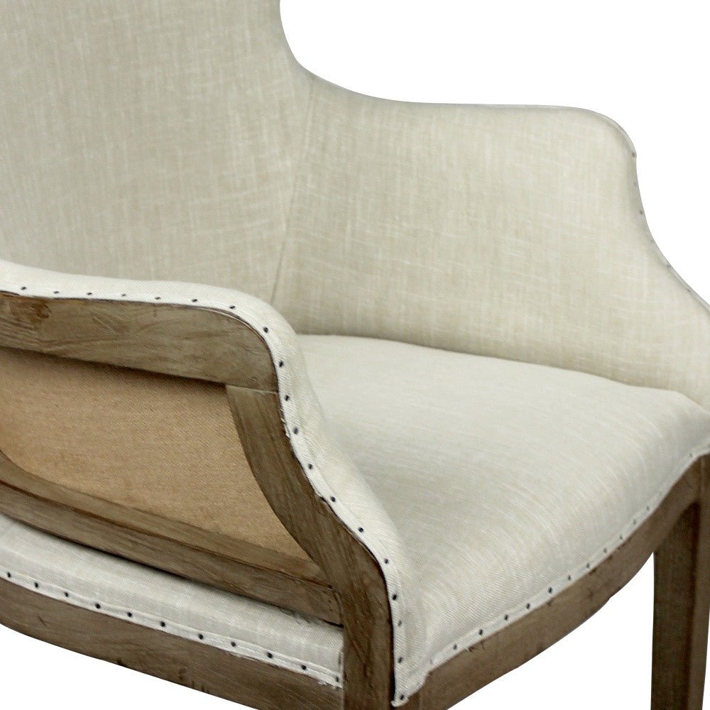25" Natural Polyester Blend Solid Color Arm Chair