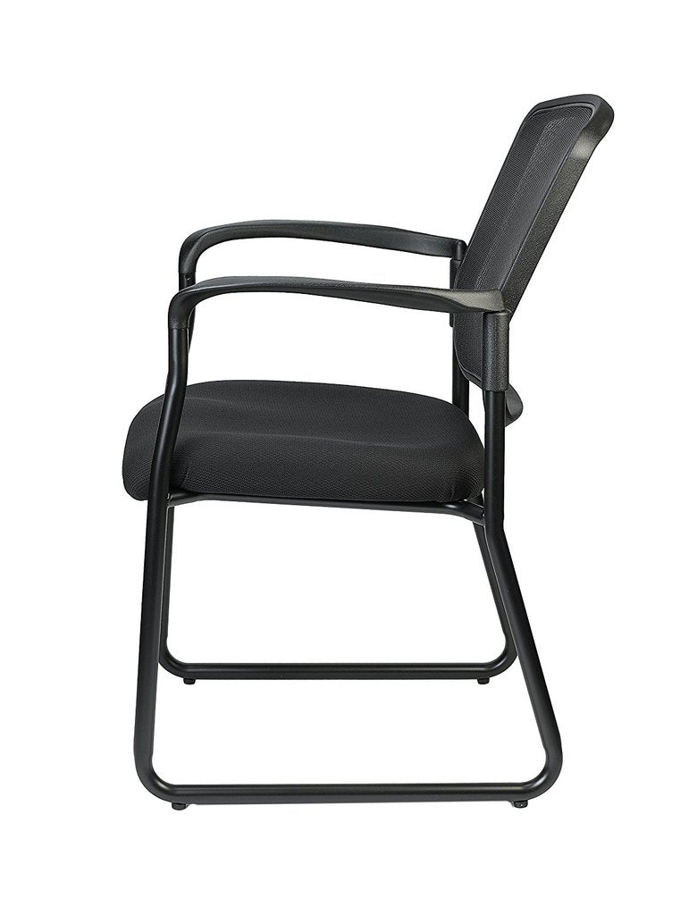 Black Mesh Fabric Guest Chair 25.5" x 23.5" x 35.5"