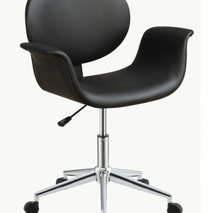 Black Pu Office Chair 27" X 24" X 34"