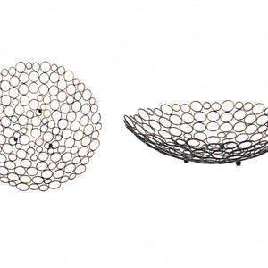 18.5 X 18.5 X 4.5 Bronze Decorative Metal  Tray