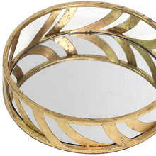 Gold Streamline Mirror Tray - 14 x 14 x 4