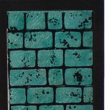 Black Metal With Teal Brick Pattern Table Lamp - 13” x 15” x 30”