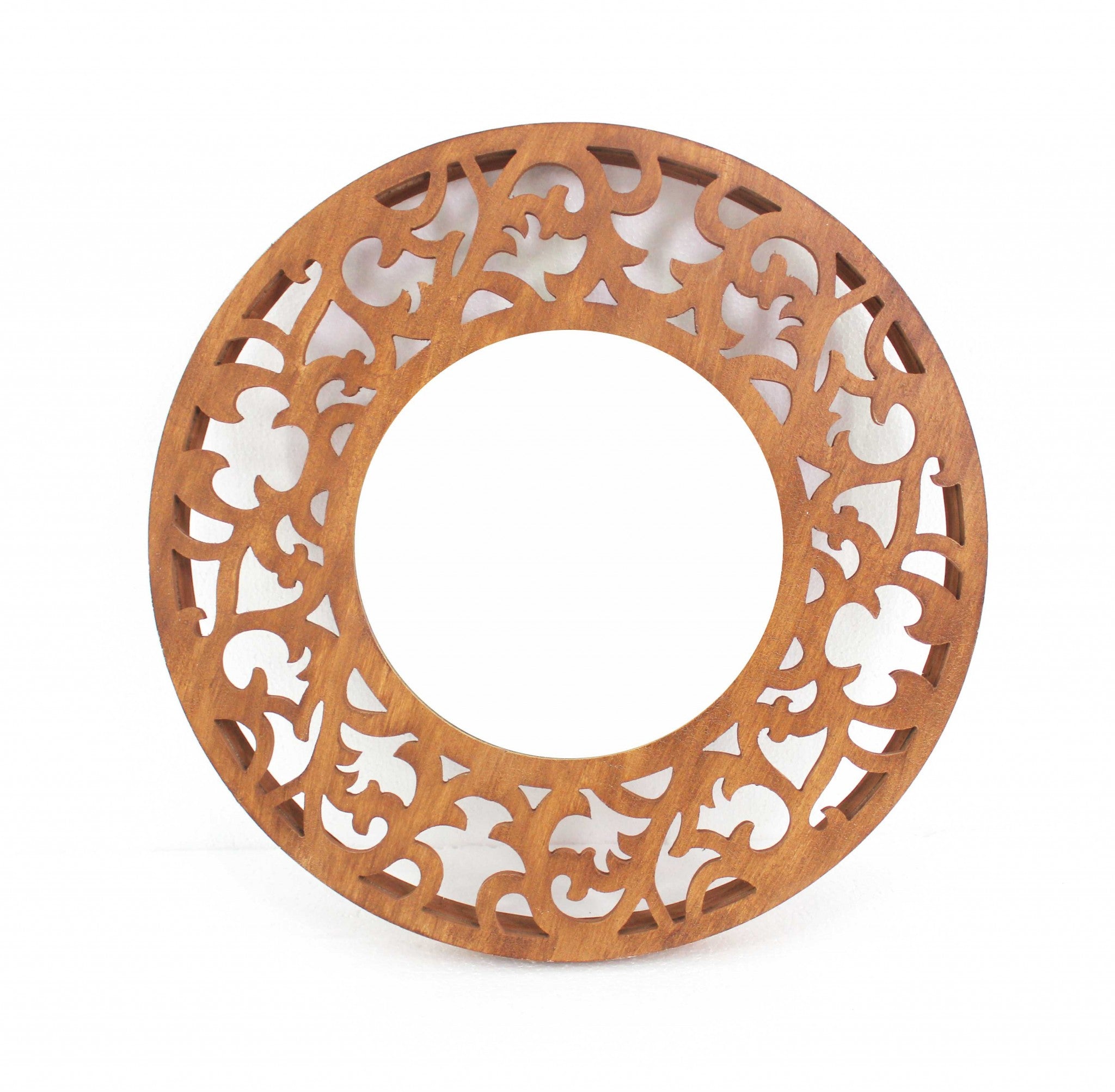 23.5 X 23.5 X 1.75 Brown Traditional Wooden - Wall Mirror