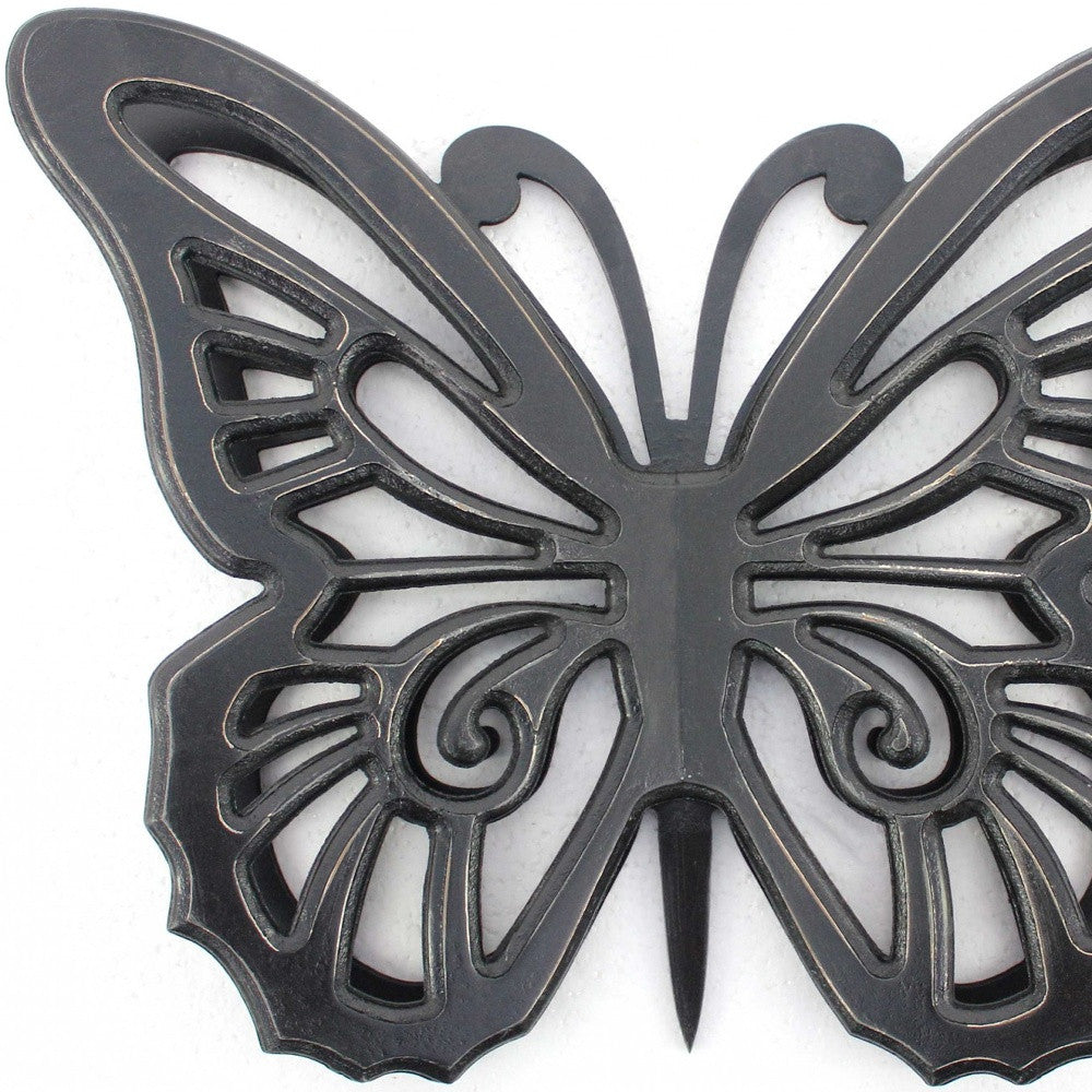18.5" X 23.25" X 4.25" Black Rustic Butterfly Wooden  Wall Decor