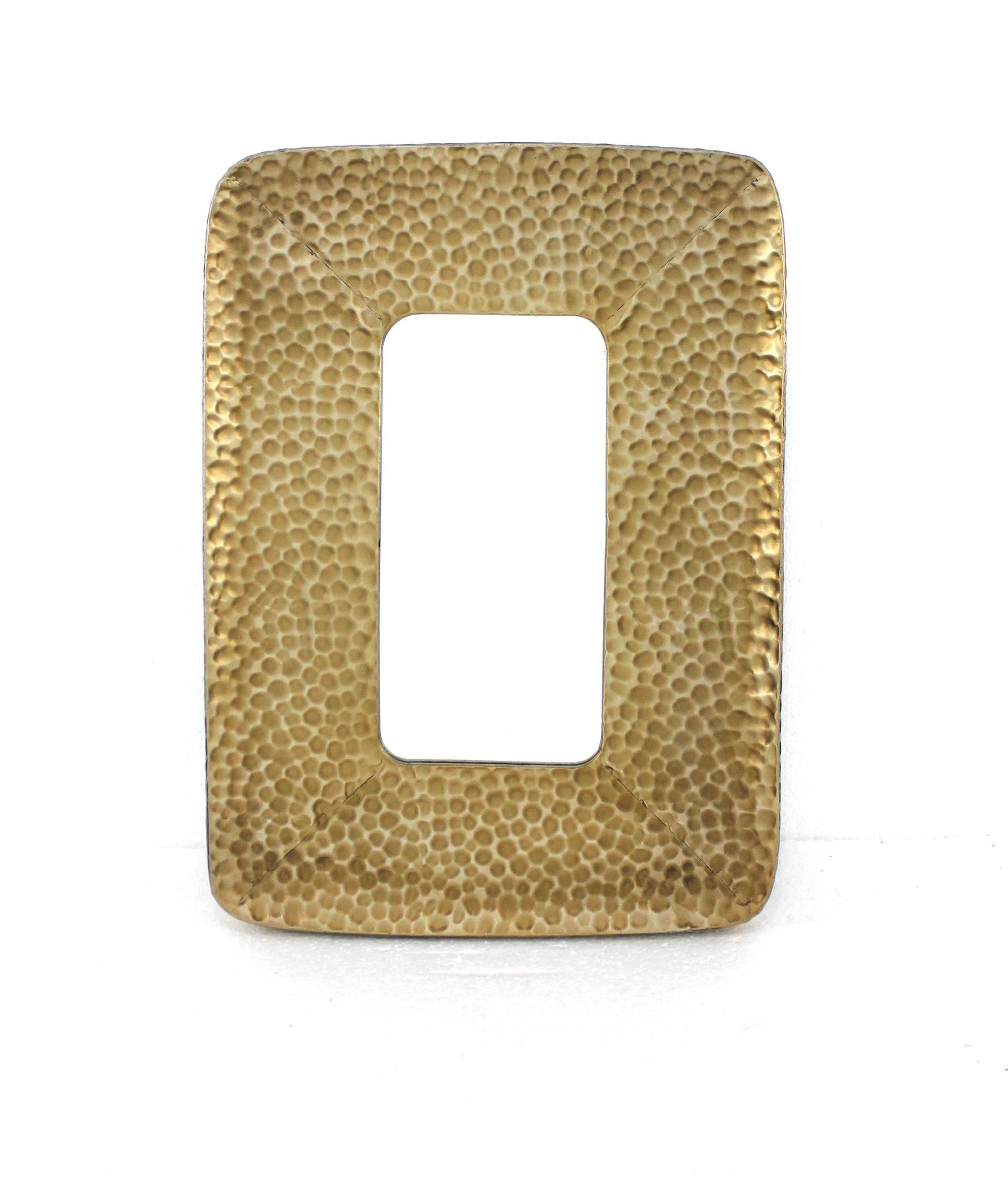 27.5 X 20 X 1.75 Gold Coastal Style Cobbly Cosmetic  Mirror