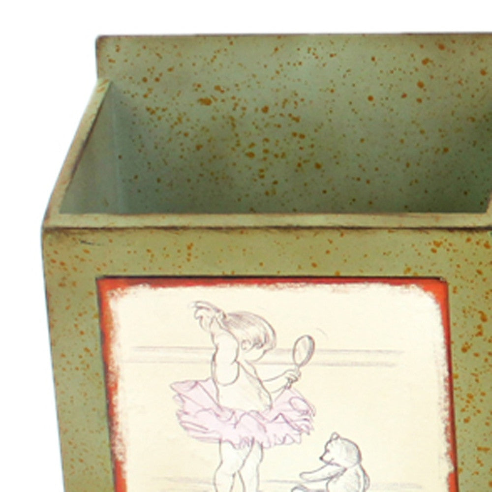 11.81 X 5.12 X 35.63 Green Rustic Horizontal - Newspaper & Magazine Rack