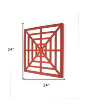 1.25 X 23.25 X 23.25 Blue Mirrored Square Wooden  Wall Decor