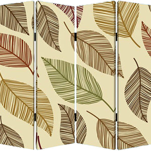 1 X 84 X 84 Multi Color Wood Canvas Perpetual Leaf  Screen