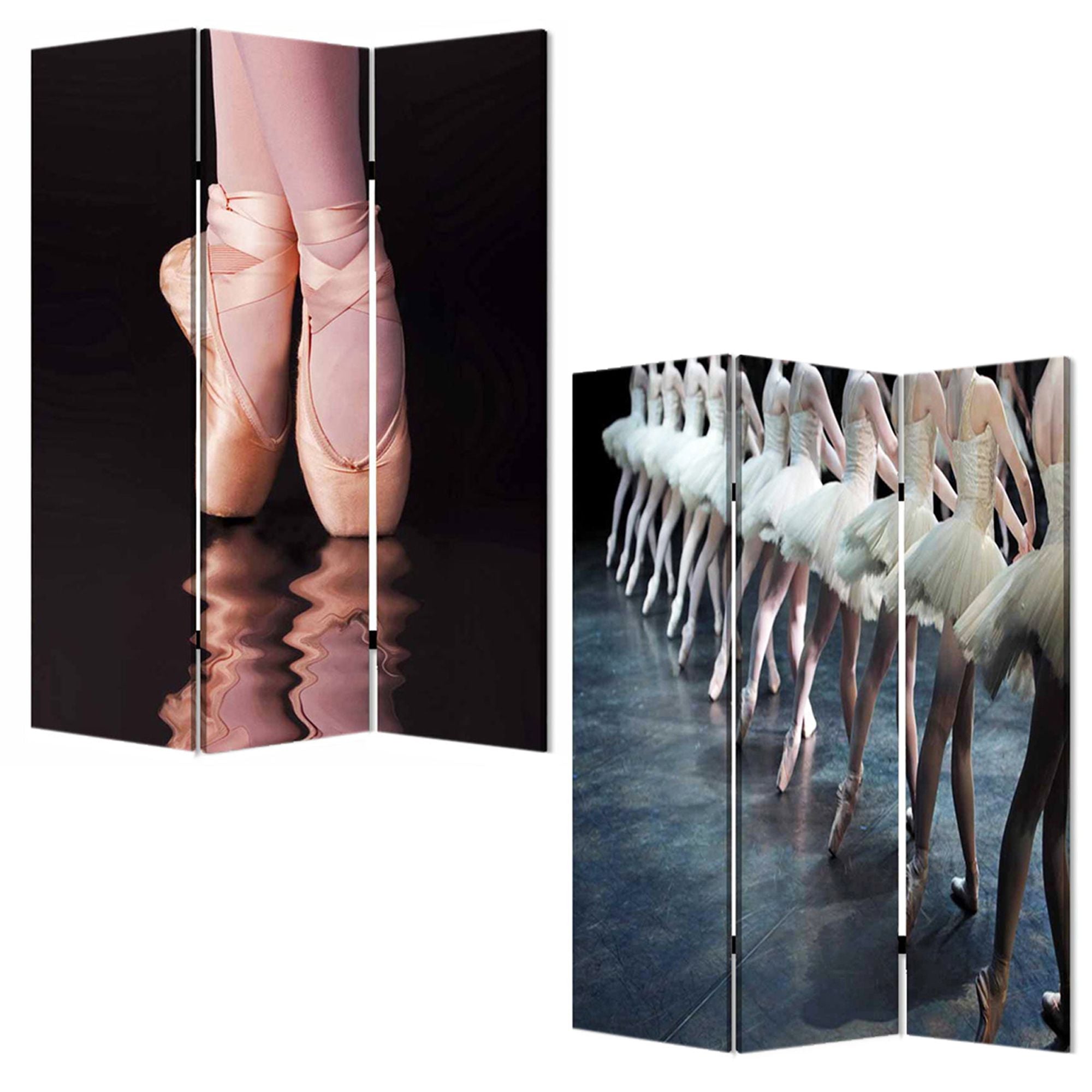 1" X 48" X 72" Multi Color Wood Canvas Ballet  Screen