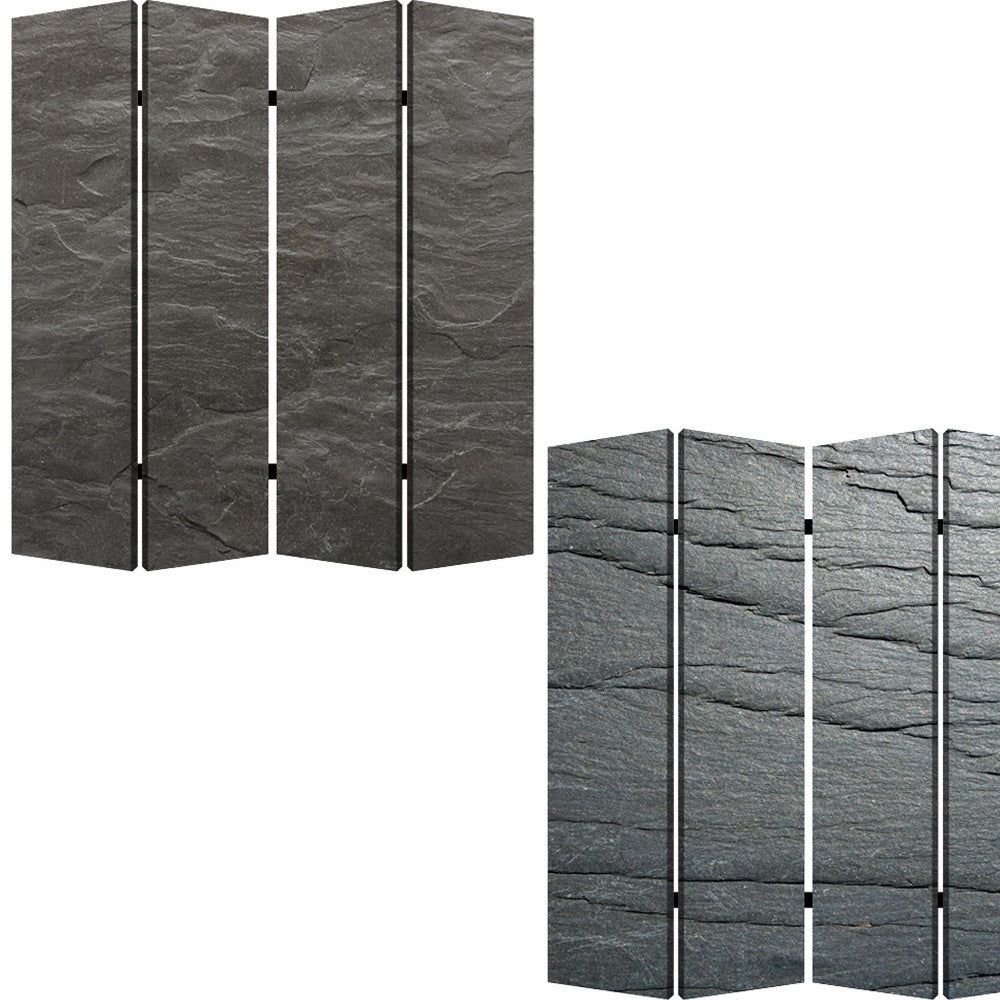 1" X 84" X 84" Multi Color Wood Canvas Black Slate  Screen